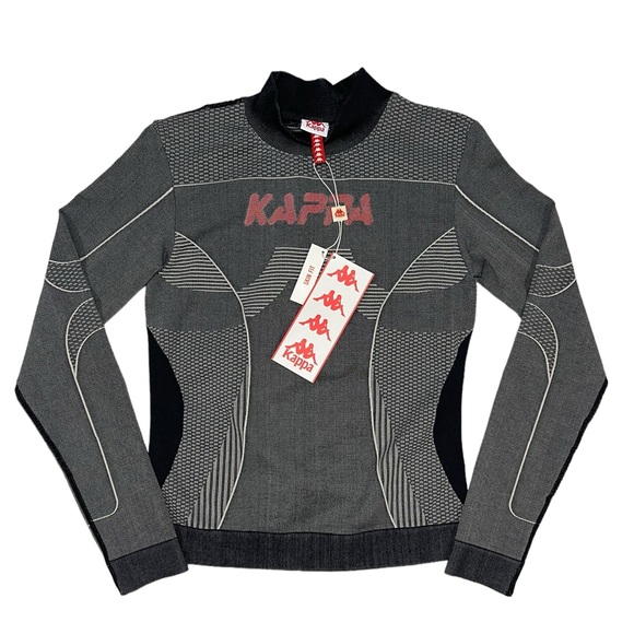 Kappa Jaworzno Fitted Long Sleeve Top Gray Base Layer Training Pullover NEW - Picture 7 of 16